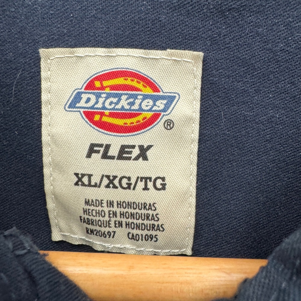 Dickies Flex Work Shirt Mens XL Navy Blue Long Sleeve Button Front Casual - Picture 5 of 12